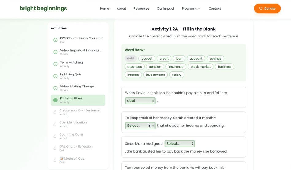 Practice with Activities